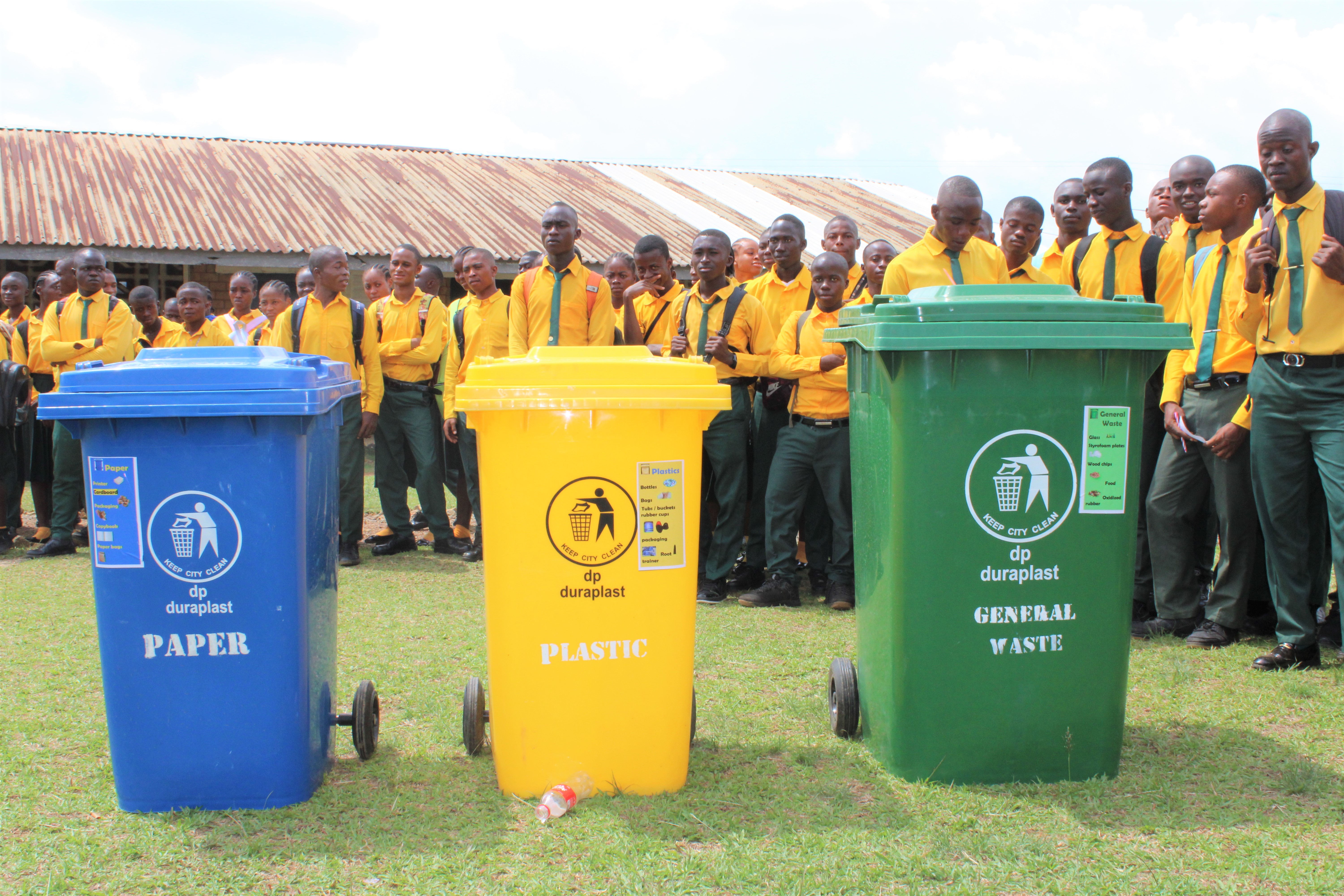 Firestone Liberia Highschool students learning how to separate waste Firestone Liberia Highschool students learning how to separate waste